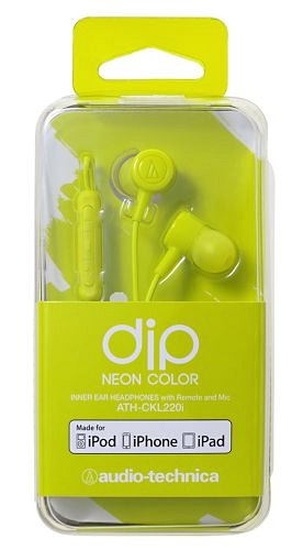 ydip NEON COLORzaudio-technica/iPod iPhone iPadpŰ԰ͯ/ATH-CKL220i LGR ײĸذ