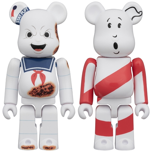 BE@RBRICK 2PCS SET STAY PUFT MARSHMALLOW MAN �gANGRY FACE" & NO GHOST 