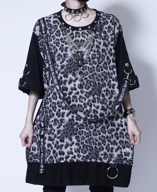 CUSTOM PUNKISH LOGO BELT LEOPARD ڲ԰ Ŀ {ˮ