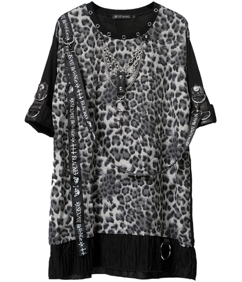 CUSTOM PUNKISH LOGO BELT LEOPARD ڲ԰ Ŀ {ˮ