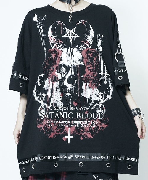 SATANIC BLOOD PUNKISH DETAIL LOGO LINE ޯ Ŀ  ~  + 