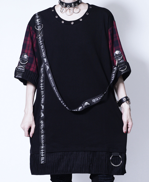 PUNKISH LOGO BELT CHECK ڲ԰ Ŀ {