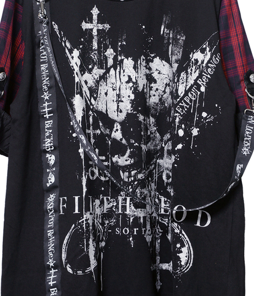 FILTH BLOOD PUNKISH LOGO BELT CHECK ڲ԰ Ŀ {~ް