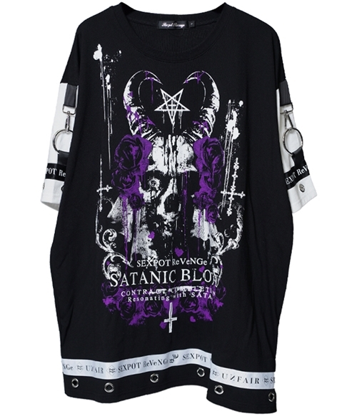 SATANIC BLOOD PUNKISH DETAIL LOGO LINE ޯ Ŀ  +  ~ +