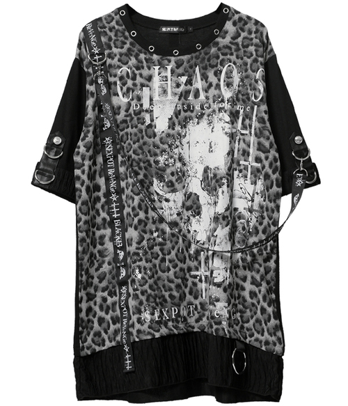 BLAST CHAOS PUNKISH LOGO BELT LEOPARD ڲ԰ Ŀ {ˮ~