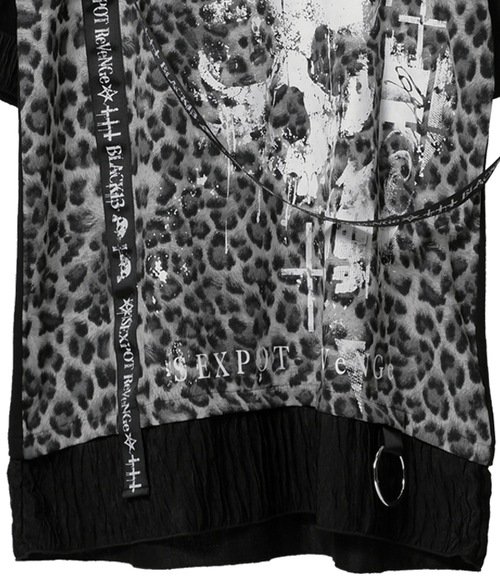 BLAST CHAOS PUNKISH LOGO BELT LEOPARD ڲ԰ Ŀ {ˮ~