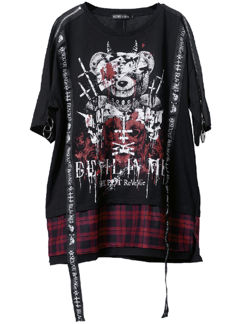 DEVIL IN ME SHOULDER ZIP & LOGO LINE ڲ԰ Ŀ {~{