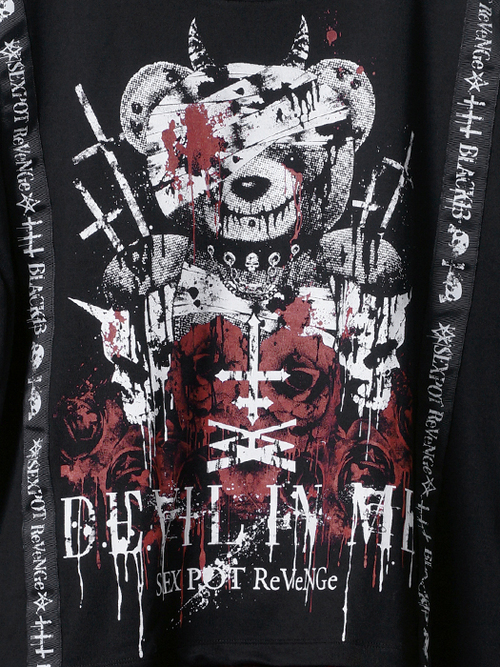 DEVIL IN ME SHOULDER ZIP & LOGO LINE ڲ԰ Ŀ {~{