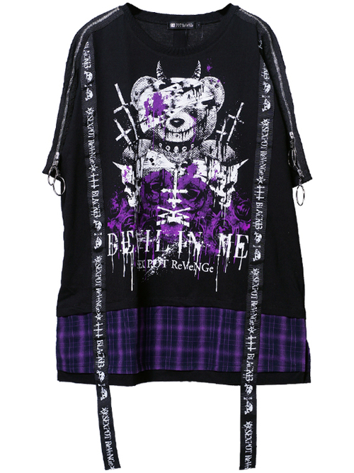 DEVIL IN ME SHOULDER ZIP & LOGO LINE ڲ԰ Ŀ {~{