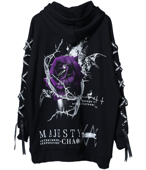 MAJESTIC ROSE LACE UP SLEEVE BIG DESIGN ޯ ߰ ~{