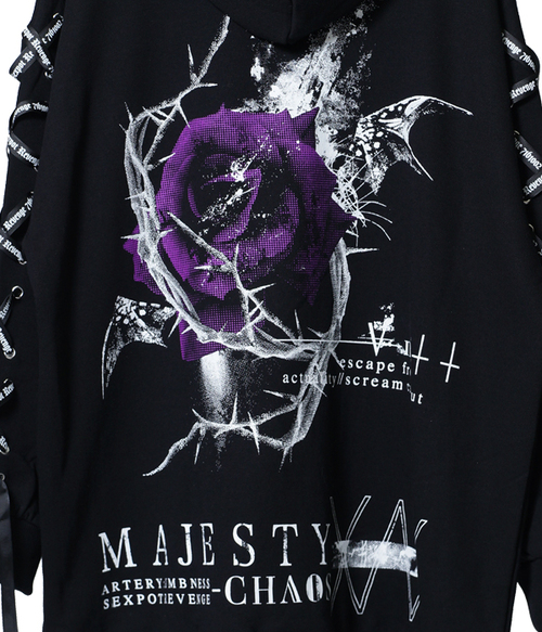 MAJESTIC ROSE LACE UP SLEEVE BIG DESIGN ޯ ߰ ~{