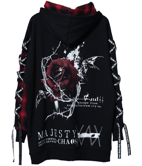 MAJESTIC ROSE LACE UP SLEEVE BIG DESIGN ޯ ߰ {~{