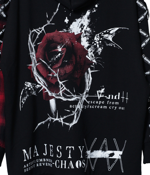 MAJESTIC ROSE LACE UP SLEEVE BIG DESIGN ޯ ߰ {~{