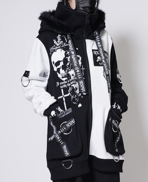 REVERSE SKULL SHORT ZIP �߰� ���{��