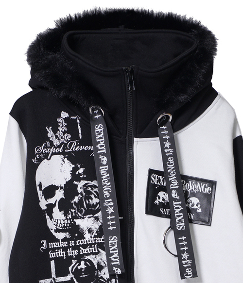REVERSE SKULL SHORT ZIP �߰� ���{��