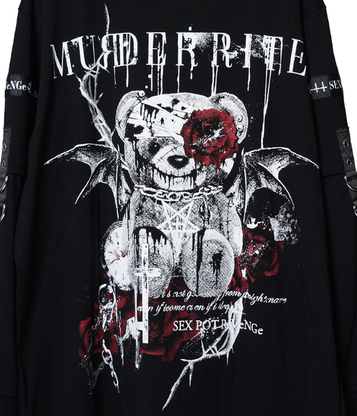 MURDER BEAR LOGO BELT ROCK SLEEVE Ŀ  x  +  + ް