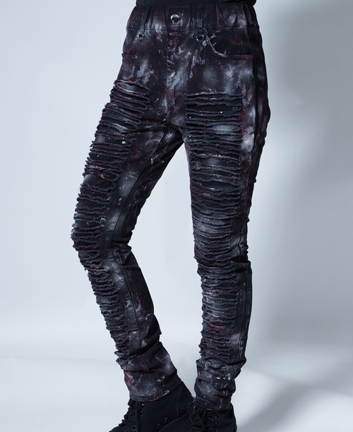 DESTROY PUNK SLASH STRETCH ��ư ���� RED ���{�Ԍn�߲��