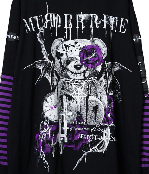 MURDER BEAR LOGO BELT ROCK SLEEVE Ŀ ްް +  x  +  + ް