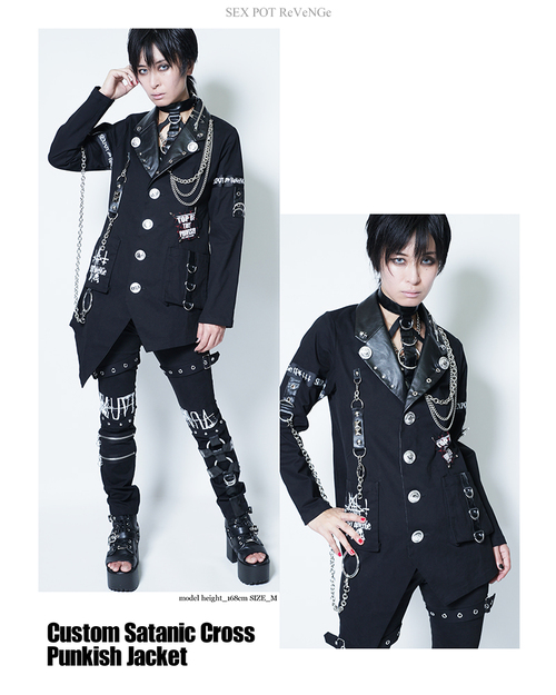 CUSTOM SATANIC CROSS PUNKISH �ެ��� ���{��