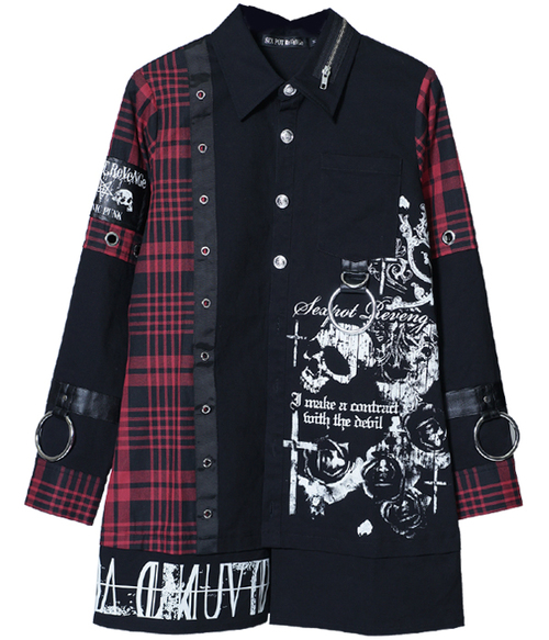SKULL DARK PUNKISH CHECK ��� �ެ��� ��+������