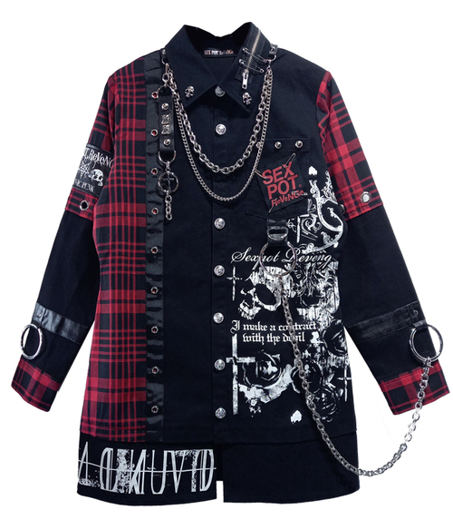 CUSTOM SKULL DARK PUNKISH CHECK ��� �ެ��� ��+������