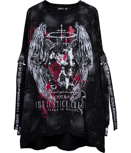 Grunge Bondage Washer Sleeve Cutsew Justice Created ��+ܯ������n/��+��/���ް