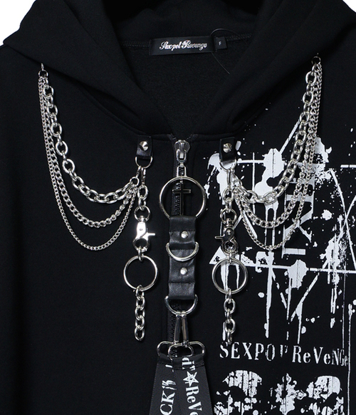 CUSTOM LOGO BELT BONDAGE DESIGN BLACK ZIP �߰� ���~��