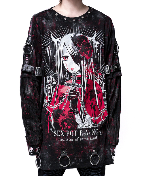 Grunge Belt&Sid Ring Design Washer Cutsew ��� ��+ܯ������n/��+��/��