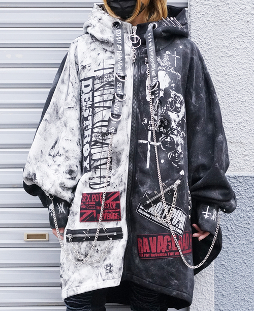 CUSTOM ROUGE CROSS PONCHO ZIP �߰� ���{��