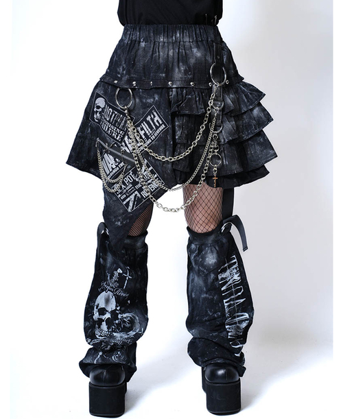 Custom Punkish Black Frill Skirt��Leg Wormer 
