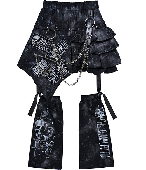 Custom Punkish Black Frill Skirt��Leg Wormer 