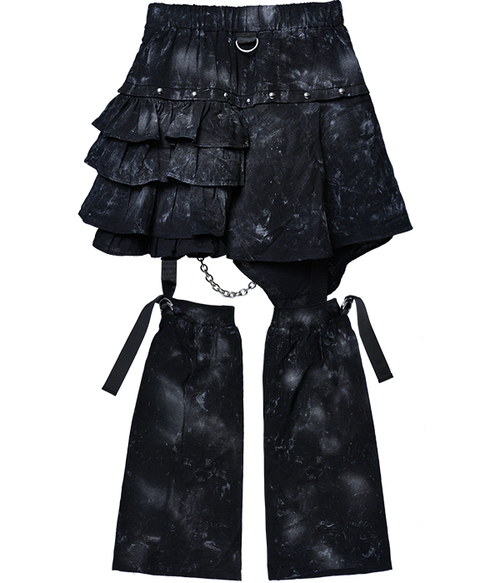 Custom Punkish Black Frill Skirt��Leg Wormer 
