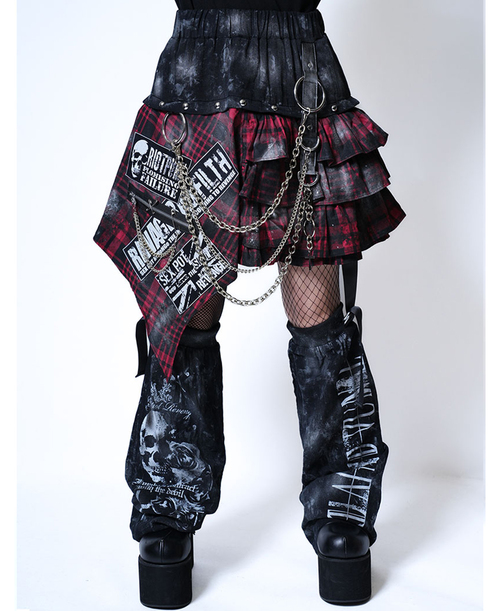 Custom Punkish Check Frill Skirt��Leg Wormer 