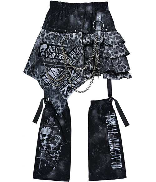 Custom Punkish Leopard Frill Skirt��Leg Wormer 
