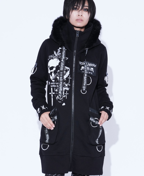 REVERSE SKULL LONG ZIP �߰� ��