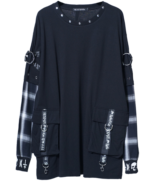 CROSS BELT PUNKISH CHECK SLEEVE ��Ŀ� ���{������