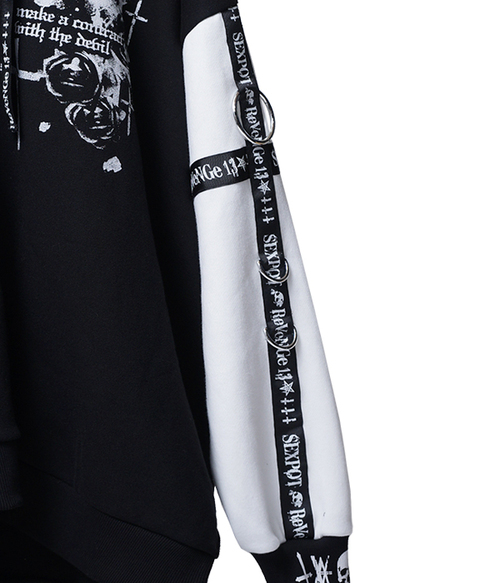 SKULL CROSS HIGH NECK HOOD ZIP �߰� ���{��