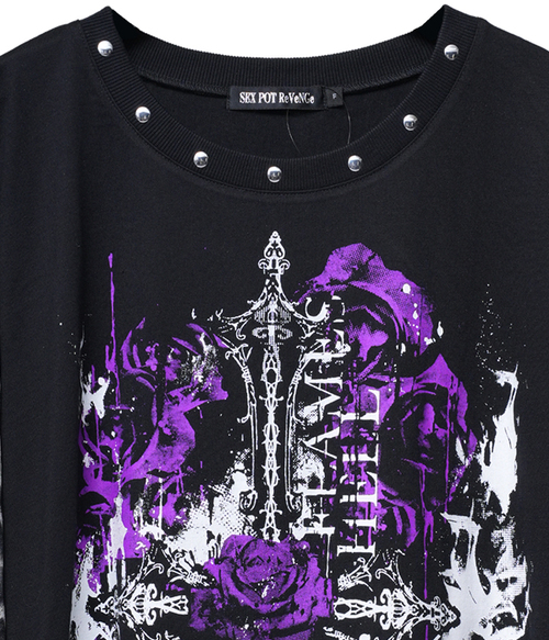 FLAMES HELL DESIGN SLEEVE GOTHIC PUNK LEOPARD ��Ŀ� ���{�Dˮ��~���{�D