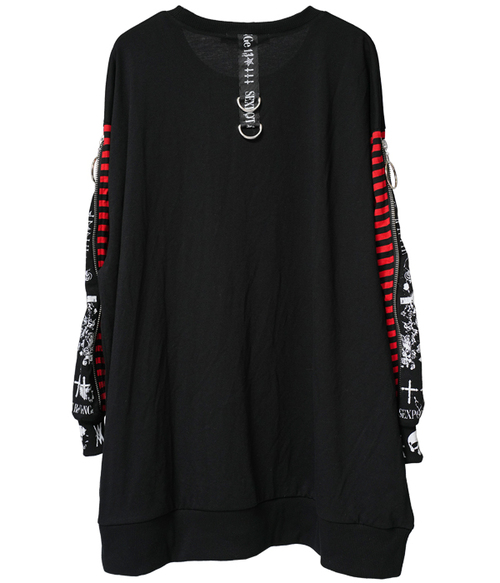 ZIP SLEEVE BORDER PUNKISH ��Ŀ� �����ް�ް