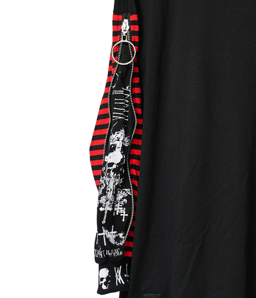 ZIP SLEEVE BORDER PUNKISH ��Ŀ� �����ް�ް