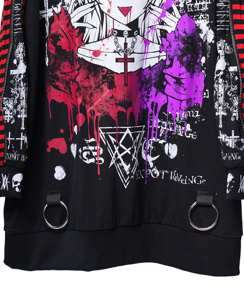 ANARCHY!! ZIP SLEEVE BORDER PUNKISH ��Ŀ� �����ް�ް�~���{�����