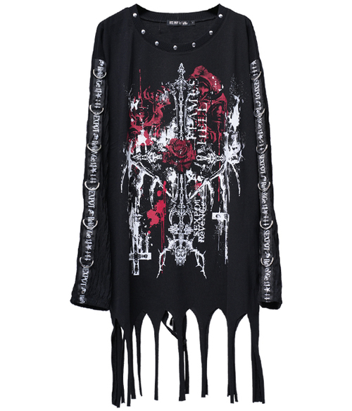 FLAMES HELL DESIGN SLEEVE GOTHIC PUNK WASHER ��Ŀ� ���~���{��