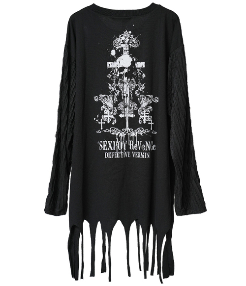 FLAMES HELL DESIGN SLEEVE GOTHIC PUNK WASHER ��Ŀ� ���~���{��