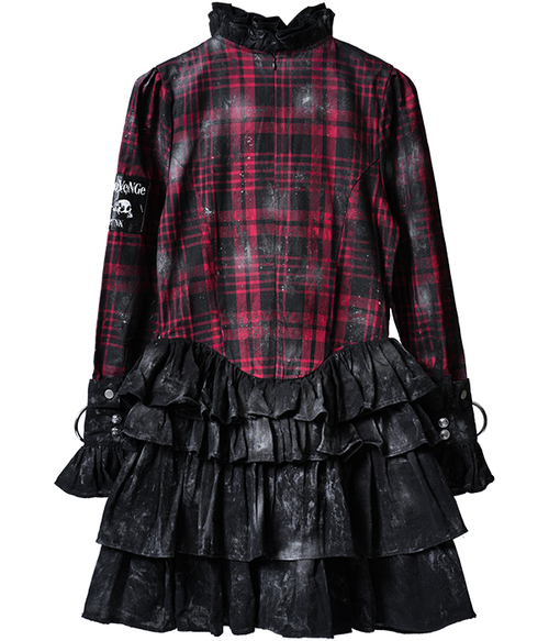 Custom Vandal Queen Check Gauze Frill Onepiece BODY ��+�������@Print Color ��