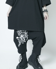 EYELETRING SKULL LOOSE Sarouel Pants ~