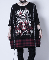 DEVIL IN ME SHOULDER ZIP & LOGO LINE ڲ԰ Ŀ {~{