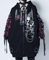 CUSTOM LACE UP SLEEVE DEVIL HORNS HOOD ޯ ߰ {
