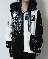 PLEDGE REVERSE SKULL SHORT ZIP �߰� ��+���~��+��