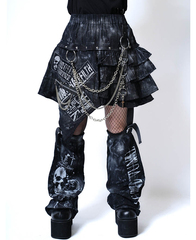 Custom Punkish Black Frill Skirt��Leg Wormer 