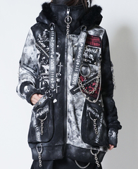 CUSTOM REVERSE SKULL SHORT ZIP �߰� ��+��